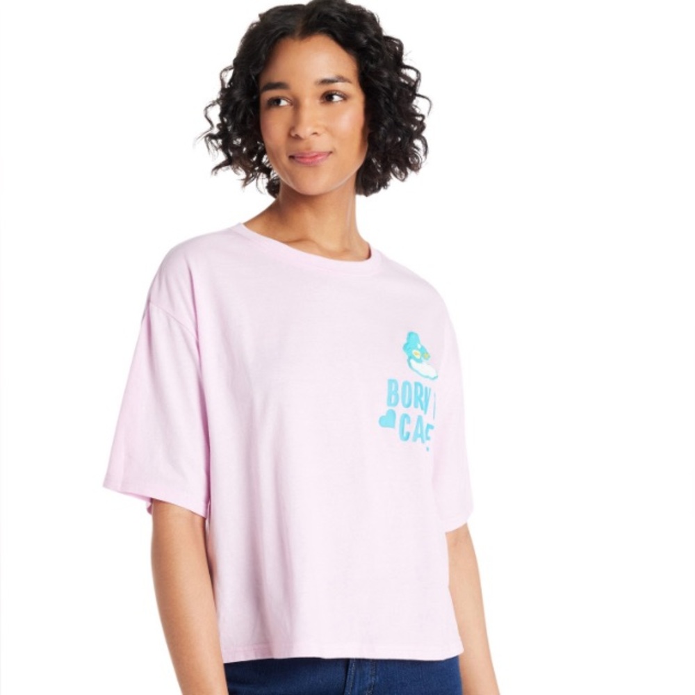 Care Bears Pink Cropped tee Size Small NWOT